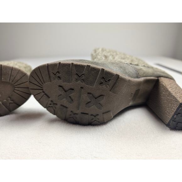 Muk Luks Boots Women's Sweater Cuff Top Brown Heel Shoe Size 9 Fall‎ Cozy Casual - Picture 5 of 8